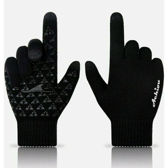 Achiou Winter Glove Black Large Touchscreen Compatible Warm - Picture 1 of 6